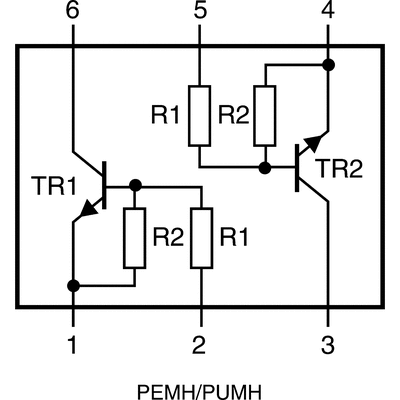 Nexperia PUMH9,115 Dual NPN Digital Transistor, 100 mA, 50 V, 6-Pin UMT