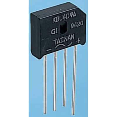 Vishay Bridge Rectifier, 4A, 200V, 4-Pin