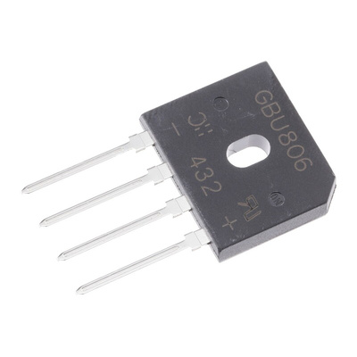 Diodes Inc Bridge Rectifier, 8A, 600V, 4-Pin
