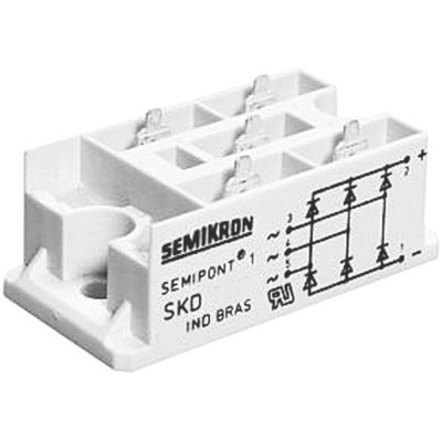 Semikron Bridge Rectifier Module, 800V, 3-phase, 7-Pin