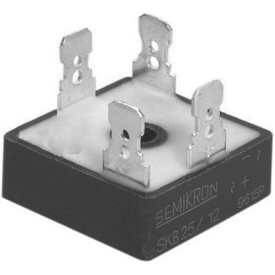 Semikron Bridge Rectifier, 17A, 1600V, 4-Pin