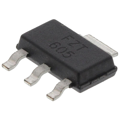 Diodes Inc FZT605TA NPN Darlington Transistor, 1.5 A 120 V HFE:500, 3 + Tab-Pin SOT-223