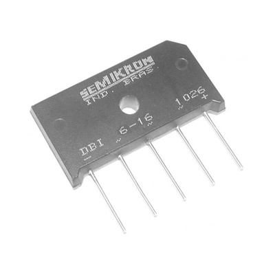 Semikron Bridge Rectifier, 27A, 800V, 3-phase, 5-Pin