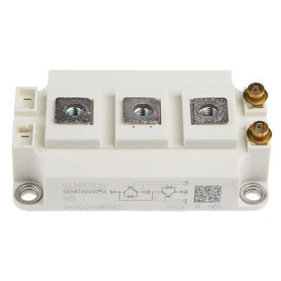 Semikron SKM200GB125D Dual Half Bridge IGBT Module, 200 A 1200 V, 3-Pin SEMITRANS3, Panel Mount