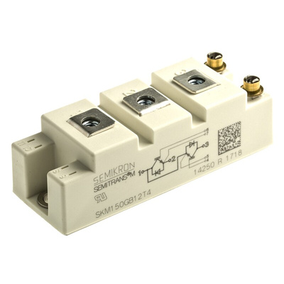 Semikron SKM150GB12T4 Dual Half Bridge IGBT Module, 232 A 1200 V, 7-Pin SEMITRANS2, Panel Mount