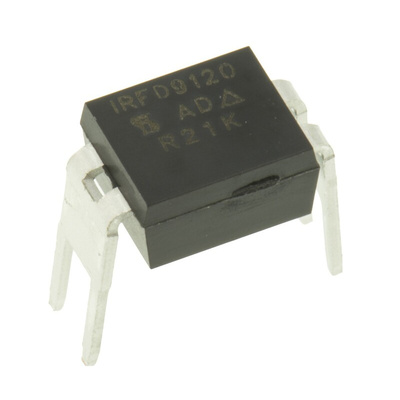 P-Channel MOSFET, 1 A, 100 V, 4-Pin HVMDIP Vishay IRFD9120PBF