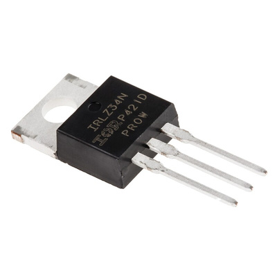 N-Channel MOSFET, 30 A, 55 V, 3-Pin TO-220AB Infineon IRLZ34NPBF