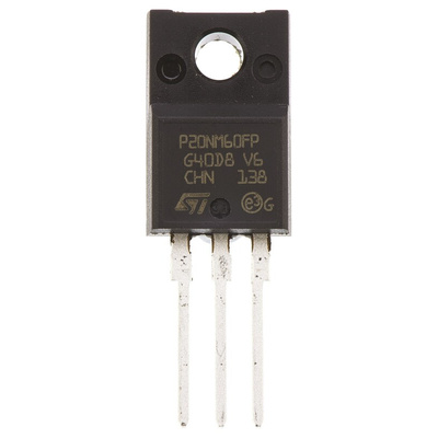N-Channel MOSFET, 20 A, 600 V, 3-Pin TO-220FP STMicroelectronics STP20NM60FP