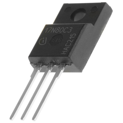 N-Channel MOSFET, 17 A, 800 V, 3-Pin TO-220 FP Infineon SPA17N80C3XKSA1