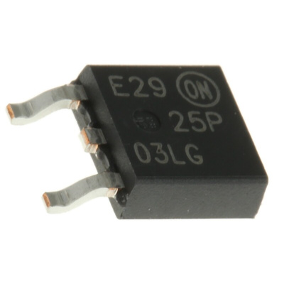 P-Channel MOSFET, 25 A, 30 V, 3-Pin DPAK ON Semiconductor NTD25P03LT4G