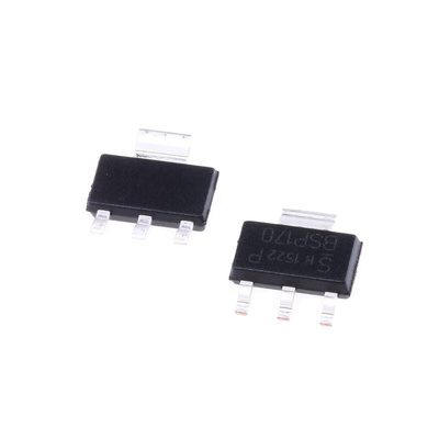 P-Channel MOSFET, 1.9 A, 60 V, 3-Pin SOT-223 Infineon BSP170PH6327XTSA1