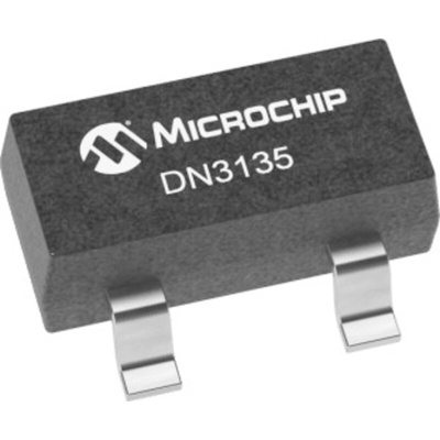 N-Channel MOSFET, 72 mA, 350 V Depletion, 3-Pin SOT-23 Microchip DN3135K1-G