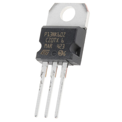 N-Channel MOSFET, 13 A, 600 V, 3-Pin TO-220 STMicroelectronics STP13NK60Z