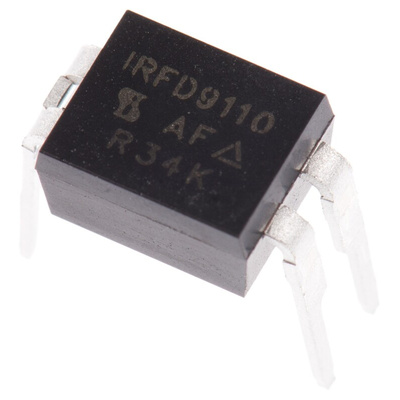 P-Channel MOSFET, 700 mA, 100 V, 4-Pin HVMDIP Vishay IRFD9110PBF