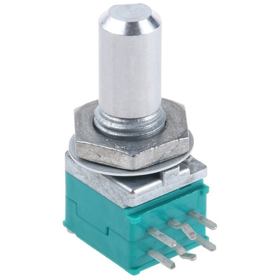 Alps Alpine 2 Gang Rotary Potentiometer with an 6 mm Dia. Shaft - 10kΩ, ±20%, 0.05W Power Rating, Through Hole