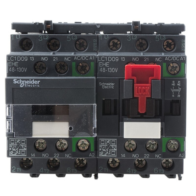 Schneider Electric LC2D Series Reversing Contactor, 110 V ac/dc Coil, 3-Pole, 9 A, 5.5 kW, 3NO, 690 V ac