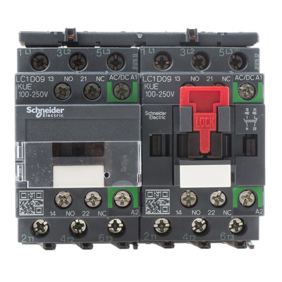 Schneider Electric LC2D Series Reversing Contactor, 230 V ac Coil, 3-Pole, 9 A, 5.5 kW, 3NO, 690 V ac