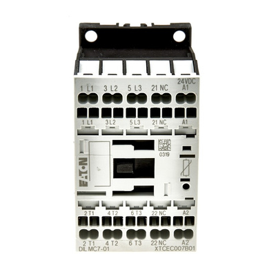 Eaton Contactor, 24 V dc Coil, 3-Pole, 12 A, 3 kW, 3NO, 400 V ac