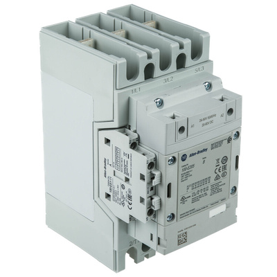 Allen Bradley 100-E Series Contactor, 24 → 60 V dc Coil, 3-Pole, 205 A, 110 kW, 1NO + 1NC, 400 V ac