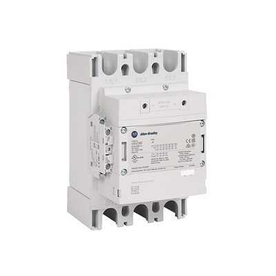 Allen Bradley 100-E Series Contactor, 100 → 250 V dc Coil, 3-Pole, 265 A, 132 kW, 1NO + 1NC, 400 V ac