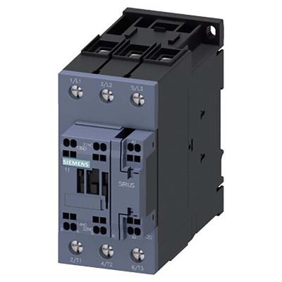 Siemens Reversing Contactor, 20 → 33 V ac/dc Coil, 3-Pole, 50 A, 22 kW, 1NO + 1NC