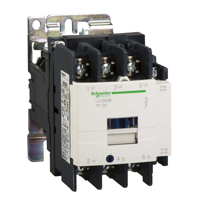 Schneider Electric Contactor, 72 V dc Coil, 3-Pole, 50 A, 30 kW, 3NO