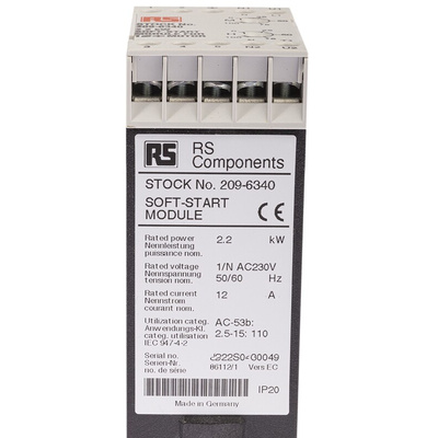 RS PRO Soft Starter, Soft Start, 2.2 kW, 230 V ac, 1 Phase