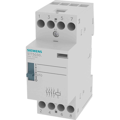 Siemens Contactor, 230 V ac Coil, 4-Pole, 25 A, 2 kW, 4NO