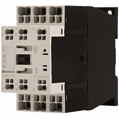 Eaton Contactor, 220 V ac Coil, 3-Pole, 32 A, 15 kW, 1 NC, 1 NO