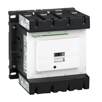 Schneider Electric LC1D Series Contactor, 115 V Coil, 4-Pole, 115 A, 1 NO + 1 NC