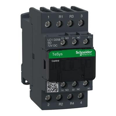 Schneider Electric LC1D Series Contactor, 2-Pole, 25 A, 1 NO + 1 NC