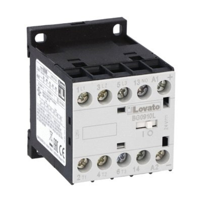 Lovato BG09 Series Contactor, 24 V dc Coil, 3-Pole, 9 A, 22 kW, 1NO, 690 V