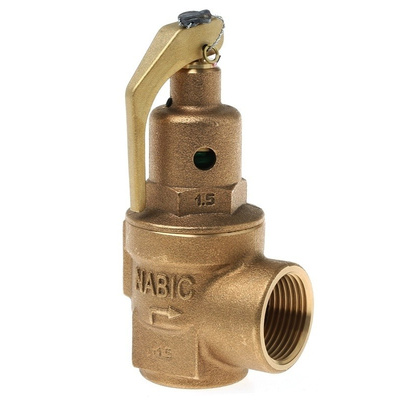 Nabic Valve Safety Products 3bar Pressure Relief Valve With Female BSP 1 in BSP Female Connection and a BSP 1 Exhaust