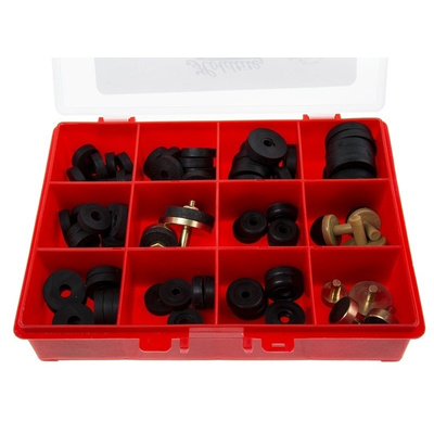 RS PRO 100 x Washer & Seal Kit, 12 Compartments, Kit Contents 1/2 in Delta Tap Washer, 1/2 in Flat Rubber Washer, 1/2