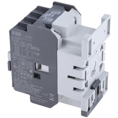 ABB A Line Series Contactor, 230 V ac Coil, 3-Pole, 30 A, 7.5 kW, 3NO, 690 V ac