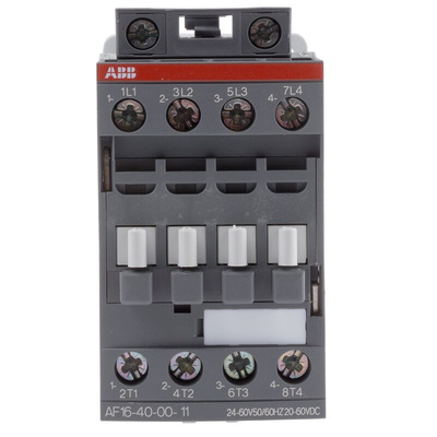 ABB AF Series Contactor, 24 V ac/dc Coil, 4-Pole, 30 A, 7.5 kW, 4NO, 690 V ac