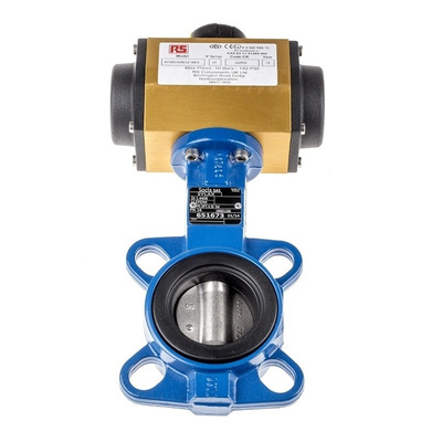 RS PRO Pneumatic Actuated Butterfly Valve EPDM Liner, 2in Pipe Size
