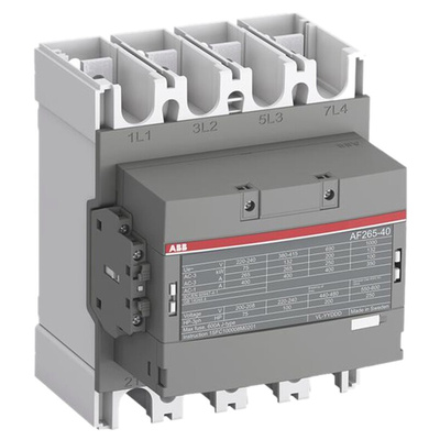 ABB AF Series Contactor, 230 V ac Coil, 4-Pole, 400 A, 132 kW, 4NO, 1 kV