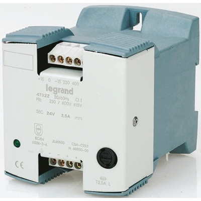 Legrand Linear DIN Rail Panel Mount Power Supply 230V ac Input Voltage, 12V dc Output Voltage, 1A Output Current, 12W