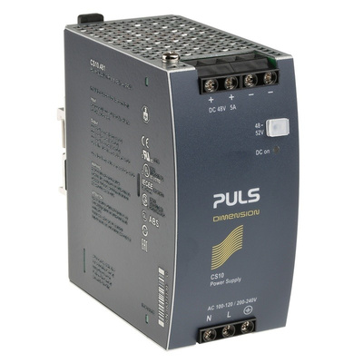 PULS DIMENSION C-Line Switch Mode DIN Rail Panel Mount Power Supply 100 → 120V ac Input Voltage, 48V dc Output