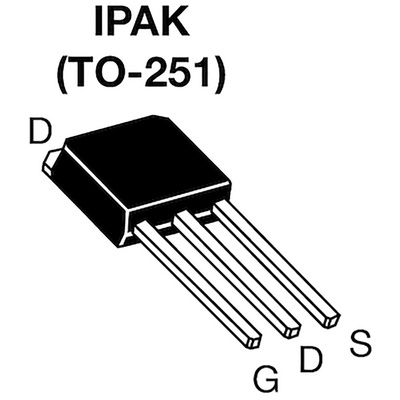 N-Channel MOSFET, 4.1 A, 800 V, 3-Pin IPAK Vishay SIHU4N80AE-GE3