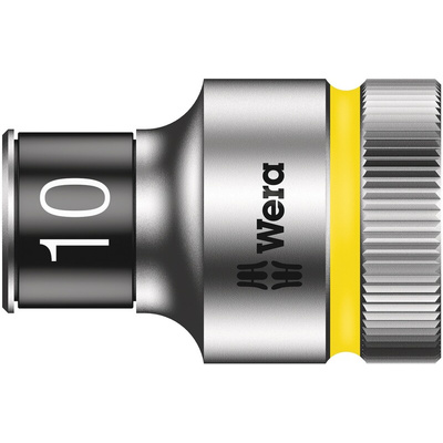 Wera 1/2 in Drive 10mm Standard Socket, 6 point, 37 mm Overall Length