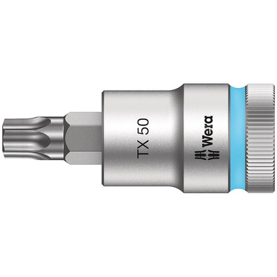 Wera 1/2 in Drive Bit Socket, Torx Bit, T50, 60 mm Overall Length