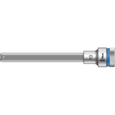 Wera 1/2 in Drive Bit Socket, Hex Bit, 10mm, 140 mm Overall Length
