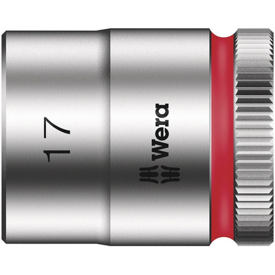 Wera 3/8 in Drive 17mm Standard Socket, 6 point, 30 mm Overall Length