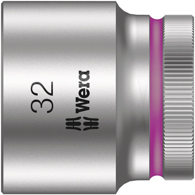 Wera 1/2 in Drive 32mm Standard Socket, 6 point, 42 mm Overall Length