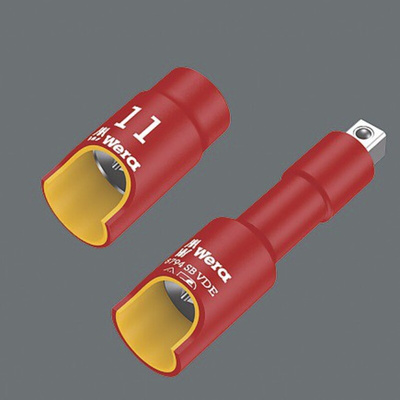 Wera 3/8 in Drive 11mm Insulated Standard Socket, 6 point, VDE/1000V, 46 mm Overall Length