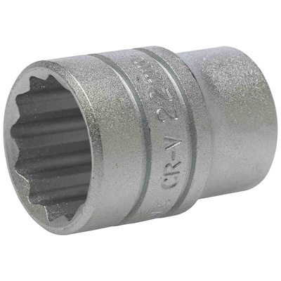 Teng Tools 1/2 in Drive 22mm Standard Socket, 12 point, 38 mm Overall Length