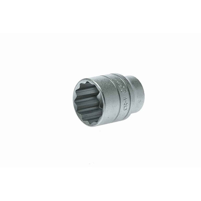 Teng Tools 1/2 in Drive 25mm Standard Socket, 12 point, 40 mm Overall Length