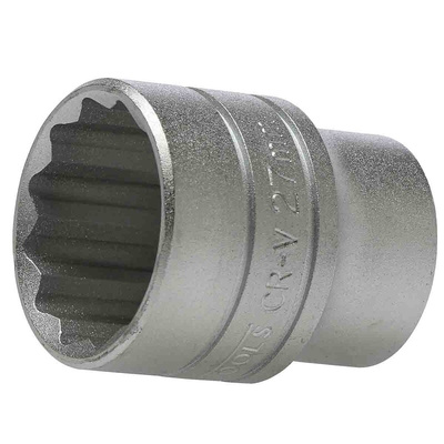 Teng Tools 1/2 in Drive 27mm Standard Socket, 12 point, 43 mm Overall Length